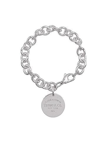 Tiffany & Co. TIFFANY&amp;Co. Tiffany Return to Round Tag Chain Bracelet Bangle SV925 Men's Women's (view 1)