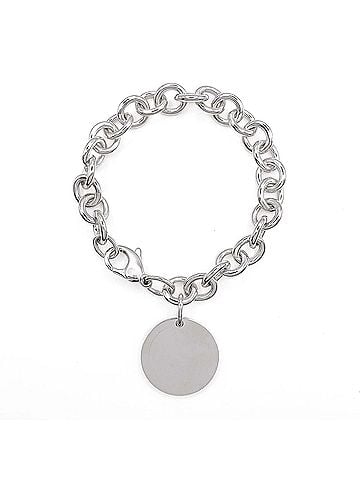 Tiffany & Co. TIFFANY&amp;Co. Tiffany Return to Round Tag Chain Bracelet Bangle SV925 Men's Women's (view 2)
