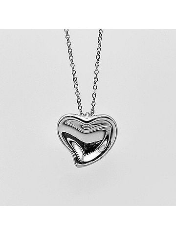 Tiffany & Co. TIFFANY&amp;Co. Tiffany Curved Heart Necklace Pendant by Elsa Peretti, SV925, for Men and Women (view 2)