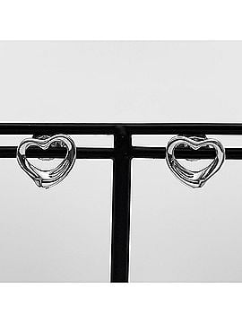 Tiffany & Co. TIFFANY&amp;Co. Tiffany Open Heart Stud Earrings, Elsa Peretti Design, SV925 K14WG, Silver, Women's (view 2)