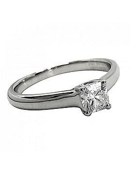 Tiffany & Co. Tiffany &amp; Co. Lucida Ring for Women, Jewelry, Accessory, Engraved with Initials, Pt950 Platinum, 0.27ct Diamond, Approx. 3.2g (view 1)