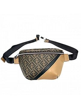 Fendi Fendi Zucca Diagonal Belt Bag for Men, Waist Pouch, FENDI 7VA562, Coated Canvas, Leather, Brown, Silver Hardware (view 1)