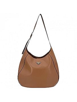 Prada Prada shoulder bag for women, featuring a triangle logo, can be worn across the or body. PRADA 1BC181, leather, brown, gold hardware. (view 1)