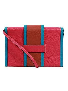 Hermès HERMES H Passant Shoulder Bag, Togo Leather, Pink, Blue, Brown, Y Stamp, Women's (view 1)