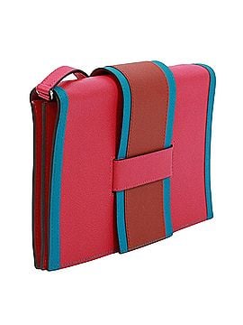 Hermès HERMES H Passant Shoulder Bag, Togo Leather, Pink, Blue, Brown, Y Stamp, Women's (view 2)