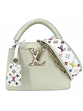 Louis Vuitton Louis Vuitton Women's Takashi Murakami Capucines Mini Handbag Shoulder Bag Crossbody LV x TM MINI Small Green LOUIS VUITTON M14101 Taurillon Leather Vert de Gold Hardware (view 1)