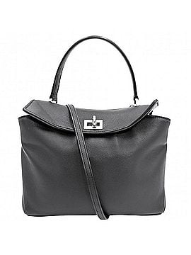 Balenciaga Balenciaga Women's Rodeo Mini Handbag Shoulder Bag Crossbody RODEO BALENCIAGA 795456 Calfskin Black Antique Silver Hardware (view 1)