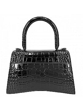 Balenciaga Balenciaga Women's Hourglass Small Handbag Shoulder Bag Crossbody HOURGLASS Crocodile Embossed Top Handle BALENCIAGA 593546 Leather Black Hardware (view 2)