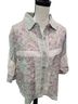 Pol 100% Rayon Floral Multi Color Green Button-Down Shirt Size S - photo 4