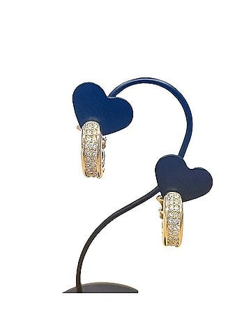 Christian Dior Christian Dior Half Hoop Earrings with Rhinestones, Gold Plated (view 1)