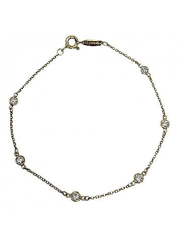 Tiffany & Co. Tiffany &amp; Co. Elsa Peretti By the Yard Bracelet for Women, 6 Diamonds, 18K Yellow Gold (Au750), Approx. 1.4g (view 1)