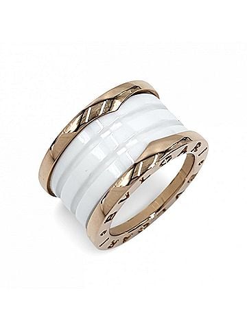 Bvlgari BVLGARI B-ZERO1 Ring for Men and Women, 18K Pink Gold, 4-Band, Jewelry Accessory, BVLGARI, K18 Ceramic, Approx. 9.4g (view 1)