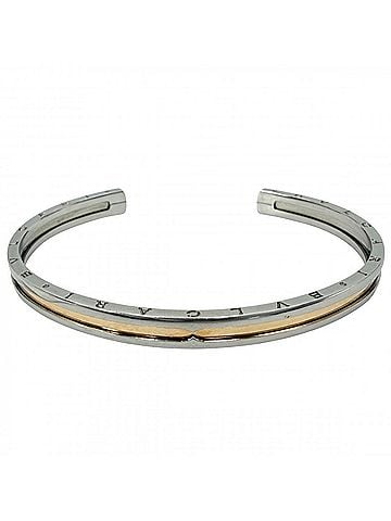 Bvlgari Bvlgari Bulgari B-zero 1 Open Bangle Bracelet for Women, Au750 PG 18K Gold, Stainless Steel, Silver, Approx. 15.9g (view 2)