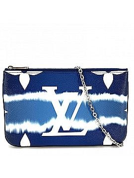 Louis Vuitton Louis Vuitton Men's Monogram Giant LV Escale Pochette Double Zip Shoulder Bag, Blue, Silver Hardware, M69124 (view 1)