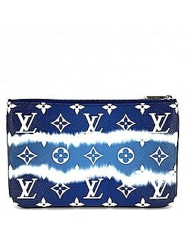 Louis Vuitton Louis Vuitton Men's Monogram Giant LV Escale Pochette Double Zip Shoulder Bag, Blue, Silver Hardware, M69124 (view 2)