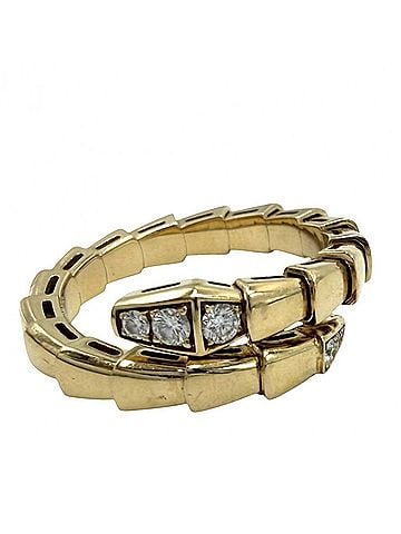 Bvlgari Bvlgari Bulgari Serpenti Viper Ring for Women, Au750 18K Yellow Gold, 0.14ct Diamond, Approx. 7.5g (view 1)