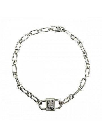 Tiffany & Co. Tiffany &amp; Co. Small Double Lock Bracelet for Men and Women, 925 Sterling Silver, Approx. 6.9g (view 1)