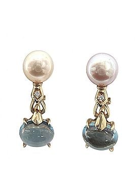 Bvlgari Bulgari Allegra Earrings for Women, 1P Diamond Swing, 18K Yellow Gold 750, Jewelry, Accessories, BVLGARI, K18 Gold, Diamond, Fittings, Approx. 16.4g (view 1)