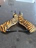 Michael Kors Animal Print Black Orange Yellow Heels Size 9 - photo 3