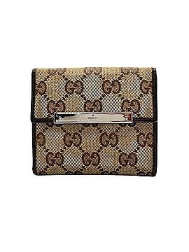 Gucci Gucci Bi-fold Wallet, Metal Bar, GG Canvas Leather, Beige, Women's/Men's, W3 (view 2)