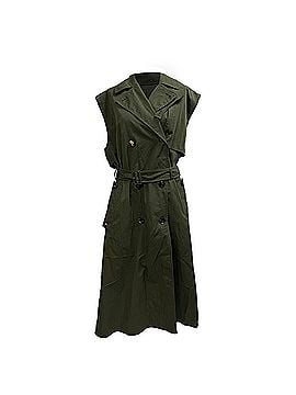 Bottega Veneta Bottega Veneta Double-Breasted Sleeveless Trench Coat in Olive Cotton (view 1)