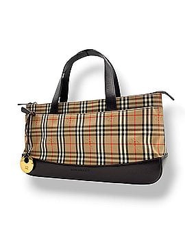 Burberry Burberry handbag for women, Haymarket check/Nova check pattern, beige/brown canvas and leather, gold hardware, S76 (view 1)