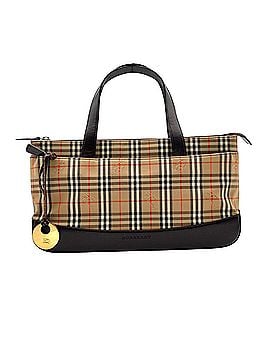 Burberry Burberry handbag for women, Haymarket check/Nova check pattern, beige/brown canvas and leather, gold hardware, S76 (view 2)