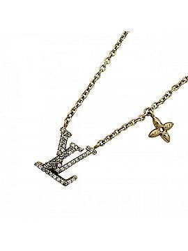 Louis Vuitton Louis Vuitton Necklace for Women, LV Iconic Accessory Pendant with Adjustable Clasp, Rhinestone, M00596, Gold, Approx. 6.7g (view 1)
