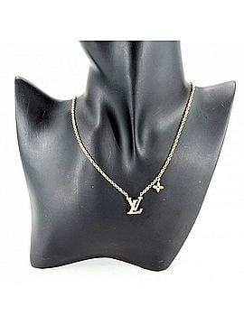 Louis Vuitton Louis Vuitton Necklace for Women, LV Iconic Accessory Pendant with Adjustable Clasp, Rhinestone, M00596, Gold, Approx. 6.7g (view 2)