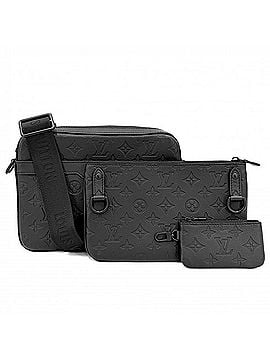 Louis Vuitton Louis Vuitton Men's Monogram Shadow Trio Messenger Shoulder Bag, Black, M26713, Noir (Black Hardware) (view 1)