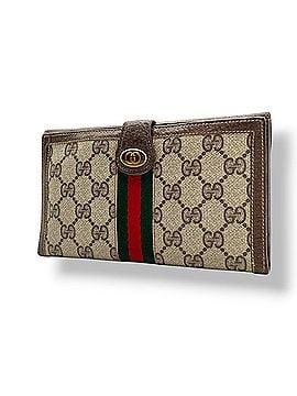 Gucci Gucci Old Sherry Line GG Supreme Long Wallet Leather Beige Women's Men's W3 (view 1)
