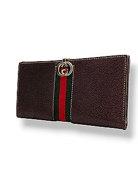 Gucci Gucci Old Sherry Line Long Wallet Leather Brown Men's Women's W3 (view 1)