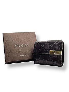 Gucci Gucci Bi-fold Wallet, Guccissima Leather, Dark Brown, Women's/Men's W2 (view 1)