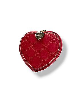 Gucci Gucci Lovely Heart Guccissima Leather Wallet/Coin Purse, Wine Red, Mini Wallet, Women's/Men's W2 (view 1)