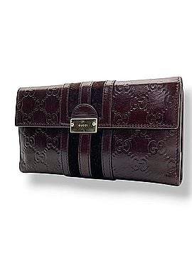 Gucci Gucci long wallet, Guccissima velour line, dark brown embossed leather, W3 (view 1)