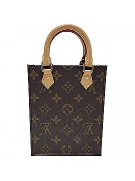 Louis Vuitton Louis Vuitton Women's Monogram Petite Sac Plat Mini Shoulder Bag, Handbag, Crossbody Pouch, LOUIS VUITTON M69442 Brown with Gold Hardware (view 2)