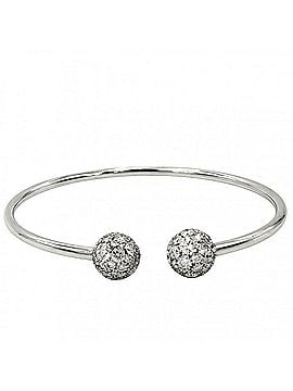 Tiffany & Co. Tiffany &amp; Co. Women's Hardware Ball Diamond Bangle Bracelet, 18K White Gold (750), Jewelry Accessory, Approx. 7.9g (view 1)