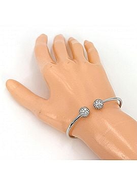 Tiffany & Co. Tiffany &amp; Co. Women's Hardware Ball Diamond Bangle Bracelet, 18K White Gold (750), Jewelry Accessory, Approx. 7.9g (view 2)