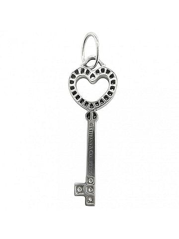 Tiffany & Co. Tiffany &amp; Co. Women's Heart Key Motif Pendant Top, Pt950 Platinum, Diamond, Approx. 1.4g (view 2)