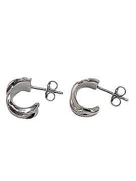 Loewe Loewe Women's Nest Hoop Earrings, Small, Ag925 Sterling Silver, Enamel, JN01239X03, White, Approx. 9.0g (view 2)