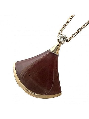 Bvlgari BVLGARI Diva's Dream Necklace for Women, Adjustable, Au750 PG 18K Pink Gold, 0.03ct Diamond, Red, Approx. 4.3g (view 1)