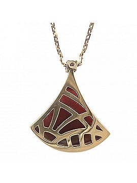 Bvlgari BVLGARI Diva's Dream Necklace for Women, Adjustable, Au750 PG 18K Pink Gold, 0.03ct Diamond, Red, Approx. 4.3g (view 2)