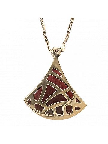 Bvlgari BVLGARI Diva's Dream Necklace for Women, Adjustable, Au750 PG 18K Pink Gold, 0.03ct Diamond, Red, Approx. 4.3g (view 2)