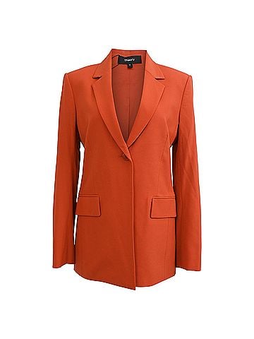 Theory Theory Single-Breasted Blazer in Orange Polyester (view 1)