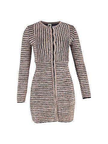 Missoni Missoni Knitted Lurex Mini Dress in Rose Gold Wool (view 1)