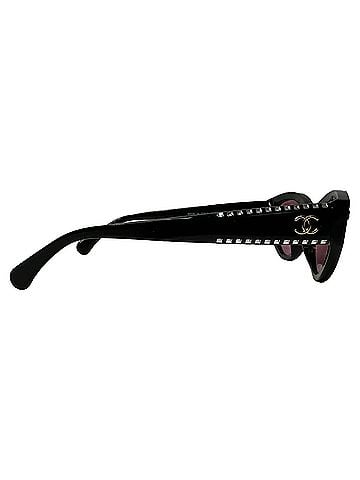 Chanel Chanel CC Embellished Cat-Eye Sunglasses in Black Acetate (view 2)