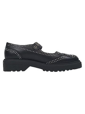Christian Dior Dior D-Society Baby Embellished Mary Jane Flats in Black Leather (view 1)
