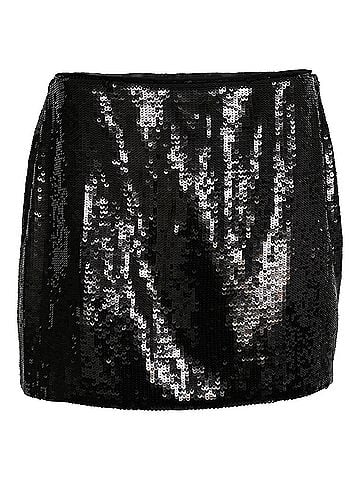 Theory Theory Sequined Mini Skirt in Black Polyester (view 1)