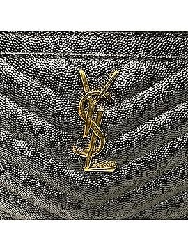 Saint Laurent Saint Laurent Cassandre Matelassé Zipped Pouch in Black Calfskin Leather (view 2)