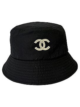Chanel Chanel CC Embroidered Bucket Hat in Black Cotton (view 1)